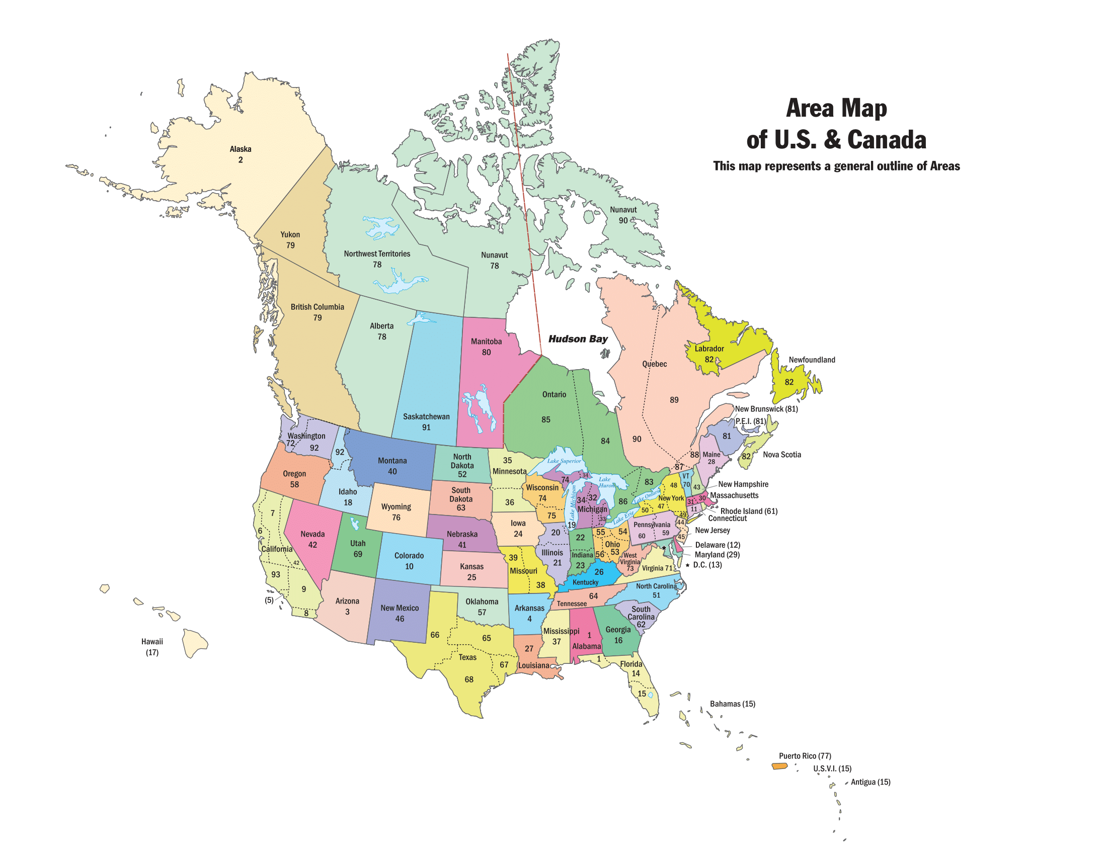 North America Areas Map